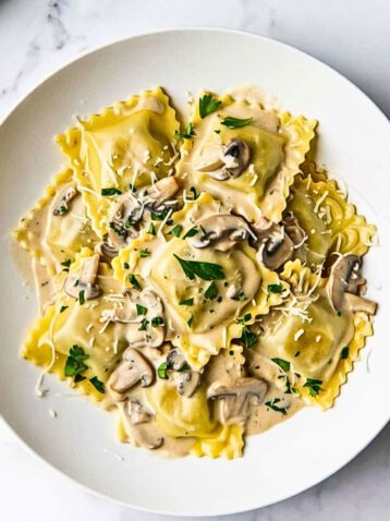 Ravioli and Mushrooms 30 ravioli with mushrooms