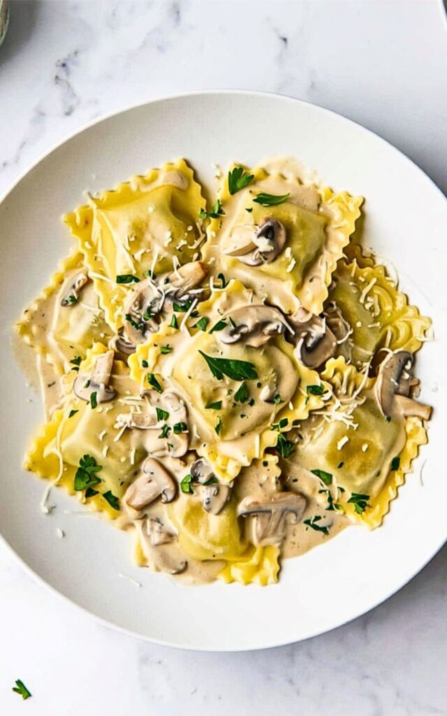 ravioli with mushrooms