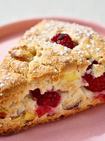 Raspberry Scones with White Chocolate 64 Raspberry Scones with White Chocolate