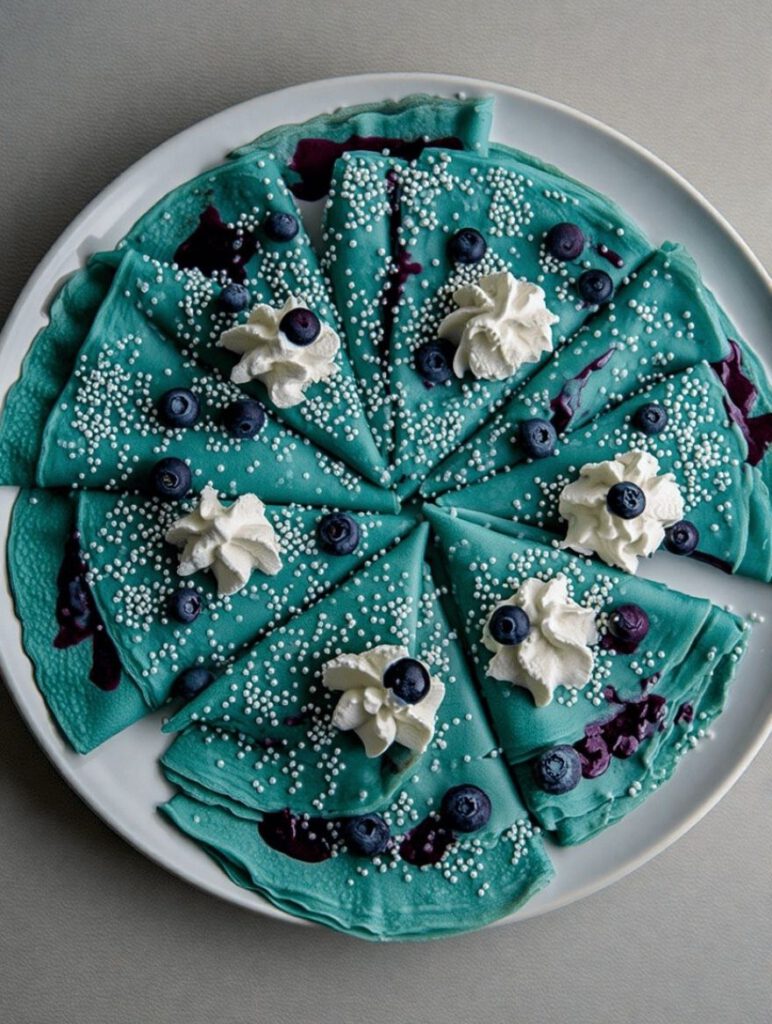 Sky Blue Jingle Whirl Crepe