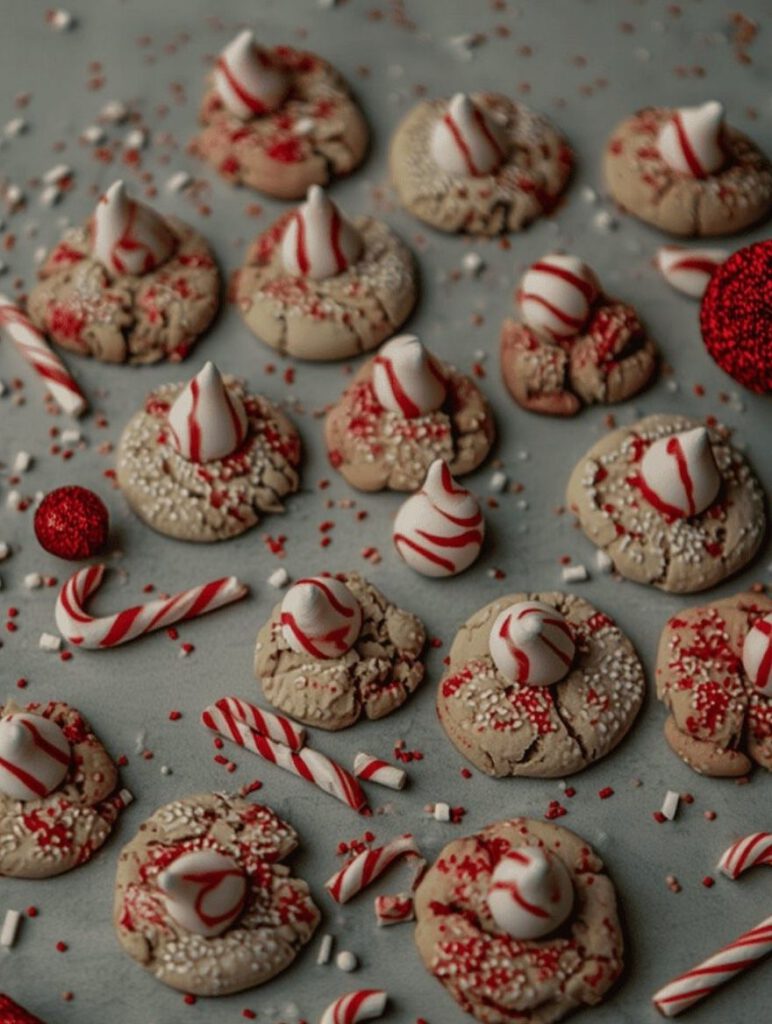 Christmas Candy Cane Kiss Cookies