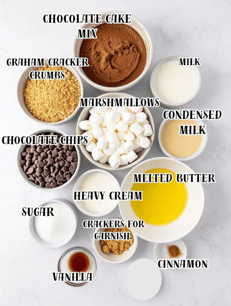 S'mores Graham Cracker Marshmallow Dump Cake 2 ING 10