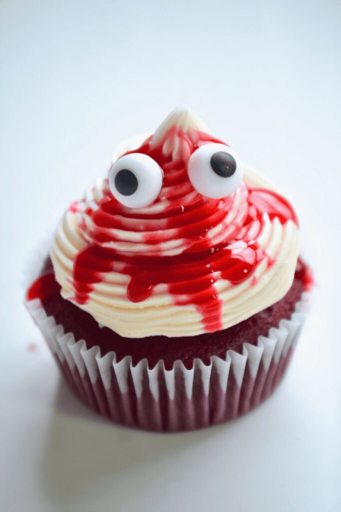 Halloween Bleeding Heart Red Velvet Cupcakes 15 a