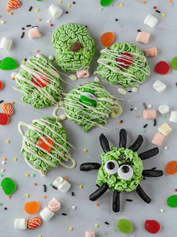 Halloween Spider Egg Sac Marshmallow Treats