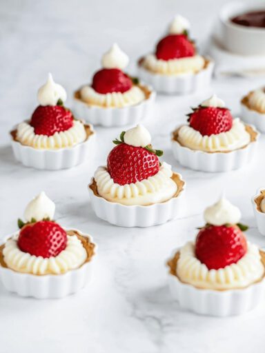 Christmas Santa Hat Strawberry Tarts