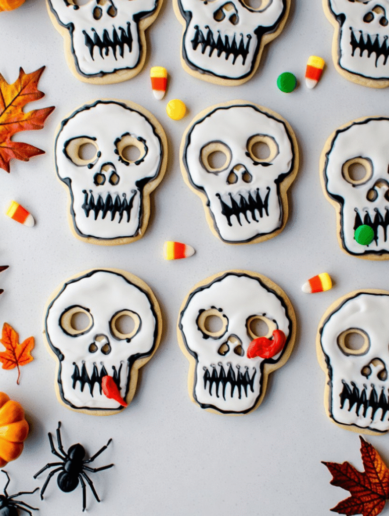 Halloween Screaming Skull Sugar Cookies
