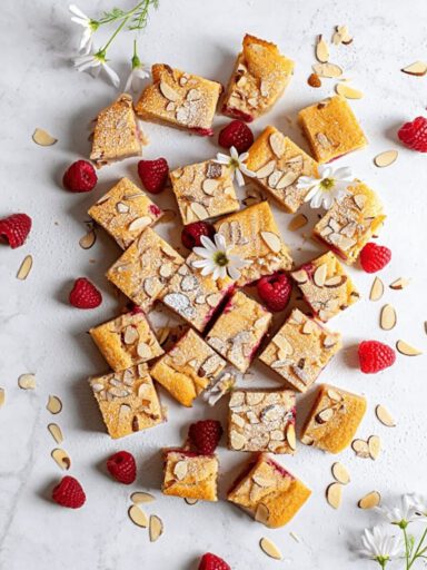 Macaron Almond Raspberry Dump Cake