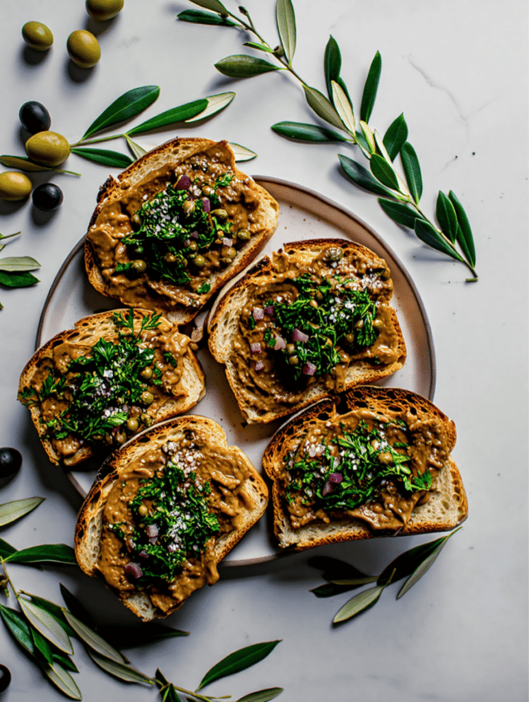 Roasted Bone Marrow and Parsley Salad Tartine