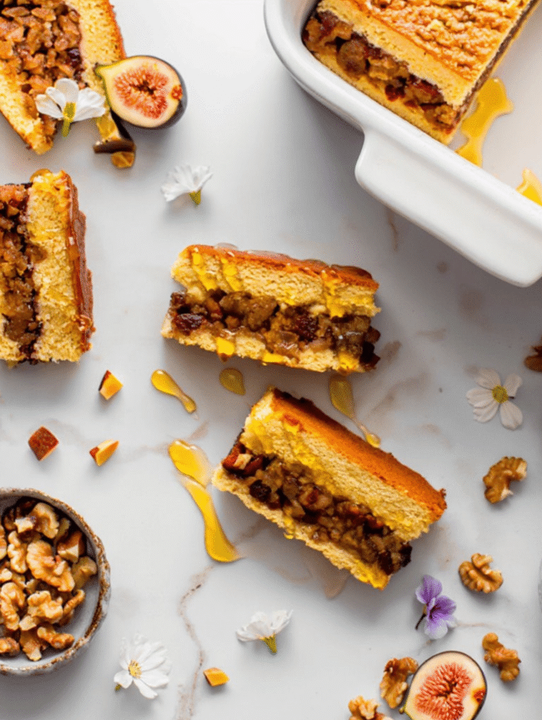 Fig Walnut Honey Dump Cake