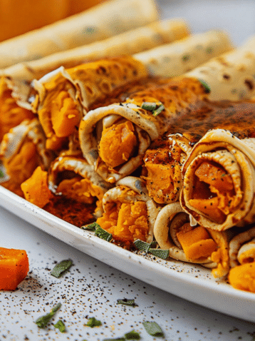 Roasted Squash and Sage Crepe Rolls 56 Roasted Squash and Sage Crepe Rolls