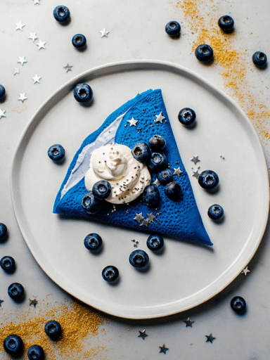 Christmas Blue Rudolph Rapture Crepe