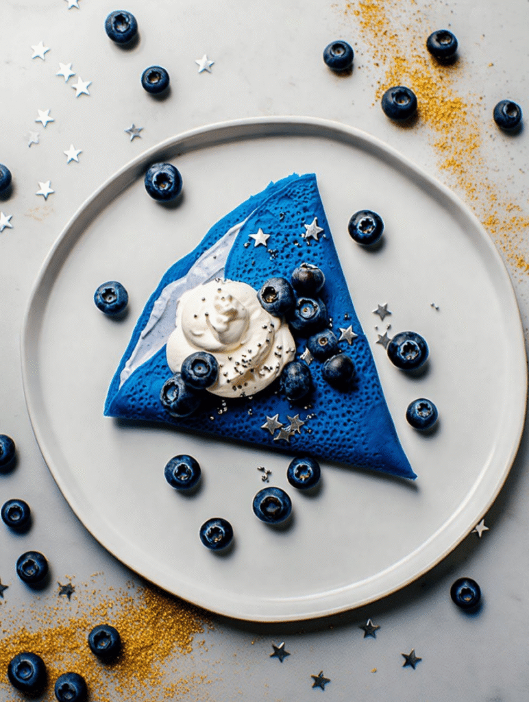 Christmas Blue Rudolph Rapture Crepe