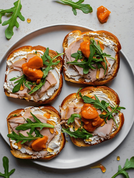 Smoked Turkey and Persimmon Chutney on Challah