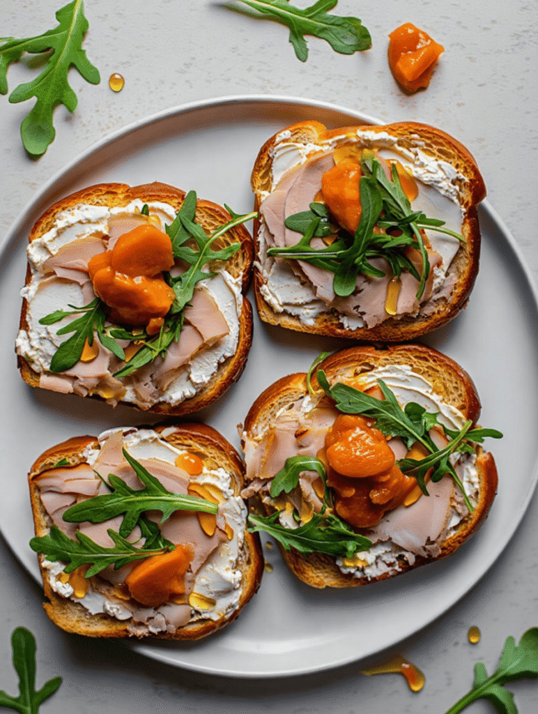 Smoked Turkey and Persimmon Chutney on Challah