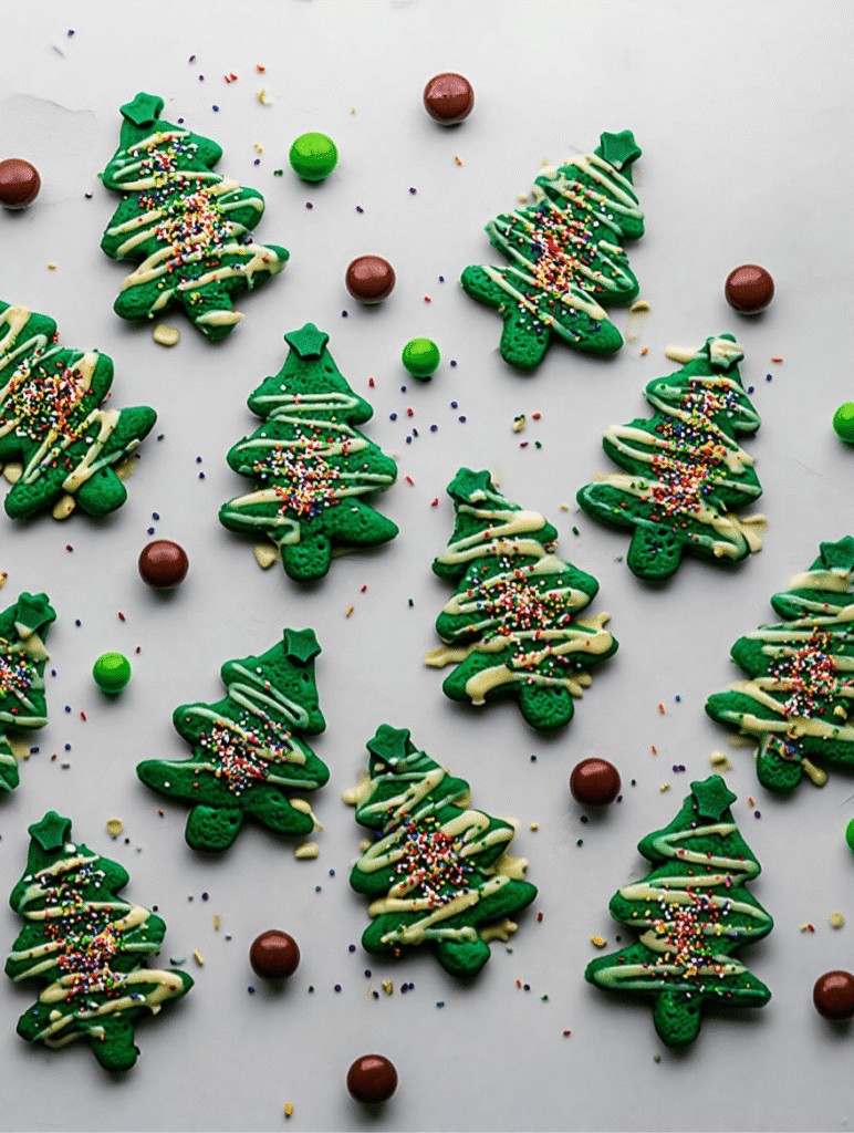 Christmas Tree Sprinkle Cookies