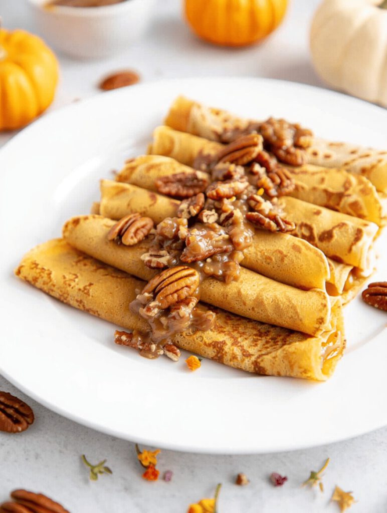 Pumpkin Spice Crepes with Maple Pecan Filling 11 ki