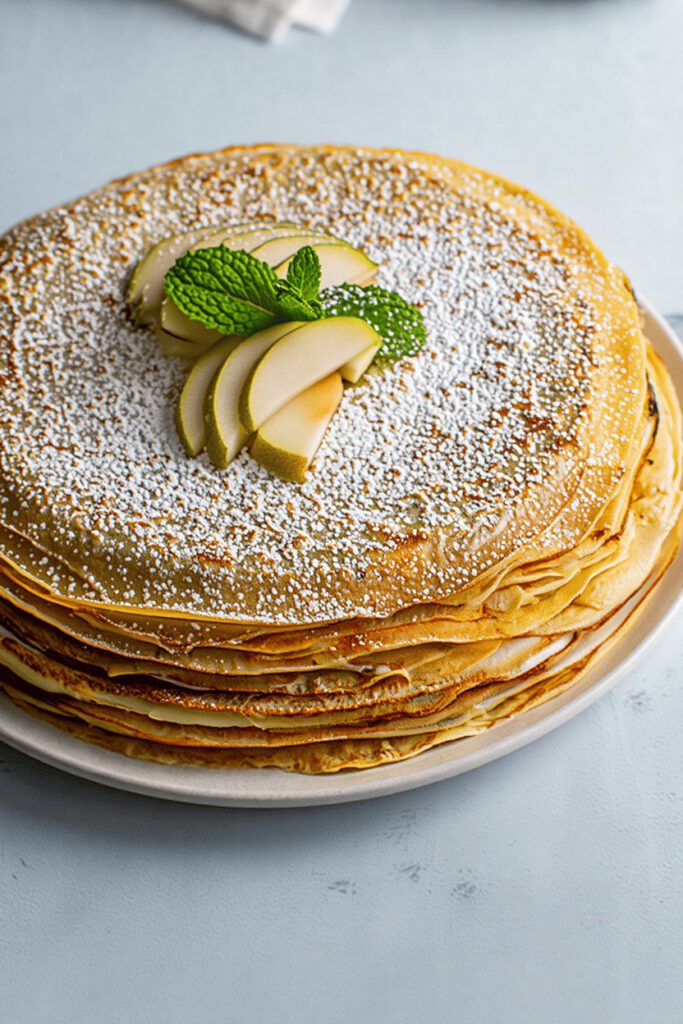 Cinnamon Pear and Bourbon Crepe Cake 11 lvkd