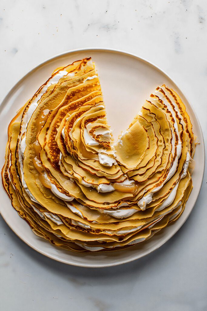 Cinnamon Pear and Bourbon Crepe Cake 10 obfdk