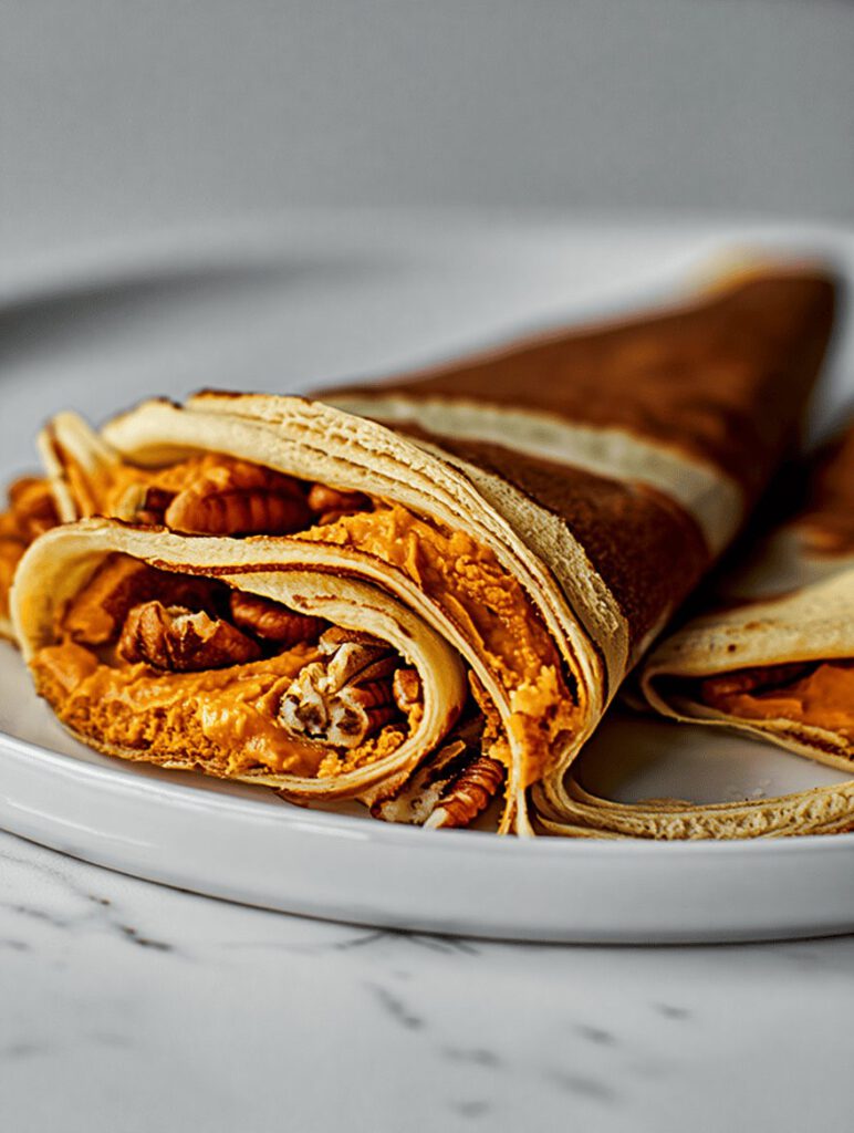Pumpkin Spice Crepes with Maple Pecan Filling 10 uj