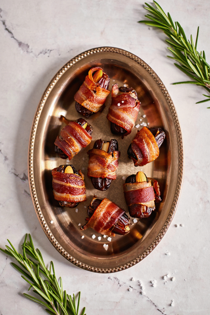 20 Christmas Appetizer Ideas to Elevate Your Holiday Spread 9 Bacon Wrapped Dates Stuffed with Almonds