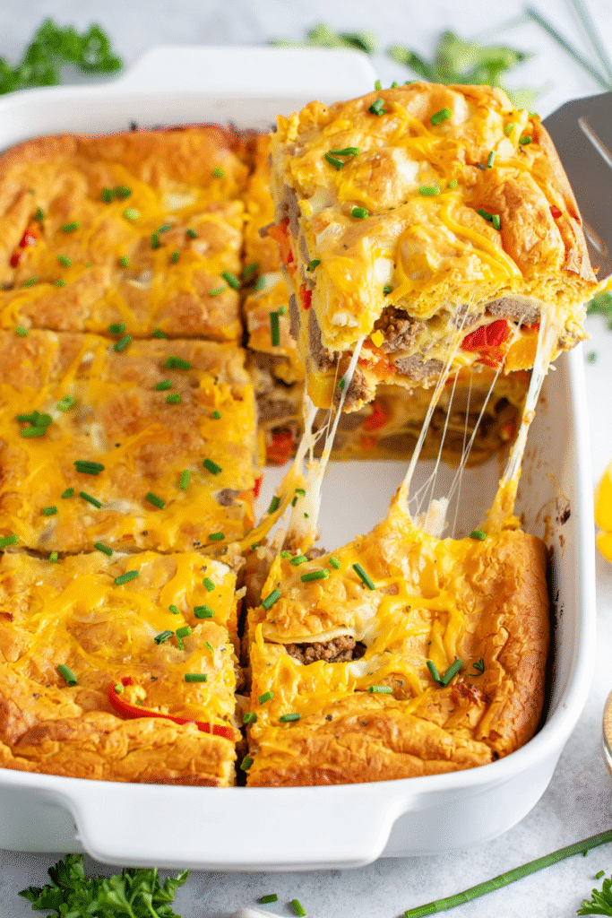 Breakfast Strata with Sausage and Cheese