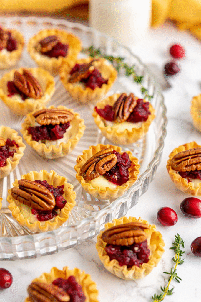 20 Christmas Party Appetizers That Will Steal the Show 4 Brie and Cranberry Phyllo Cups