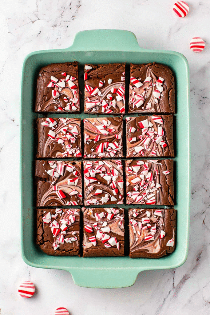 Candy Cane Cheesecake Brownies
