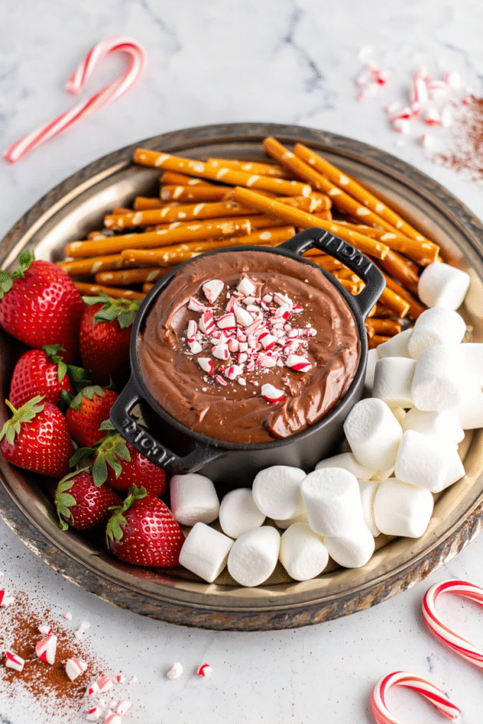 Candy Cane Hot Chocolate Dip