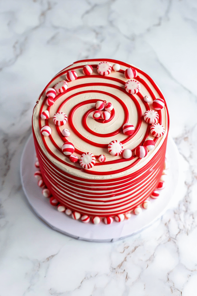 20 Christmas Cake Designs to Inspire Your Holiday Baking 18 Candy Cane Swirl Cake
