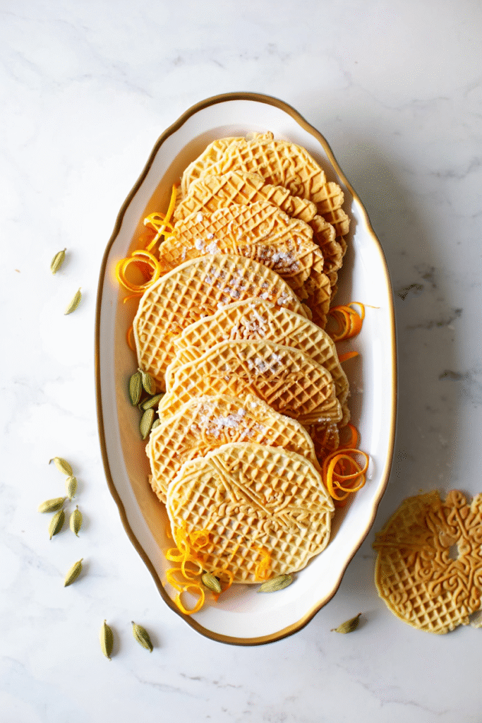 20 Unique Christmas Cookies to Stand Out This Holiday Season 4 Cardamom Orange Pizzelle