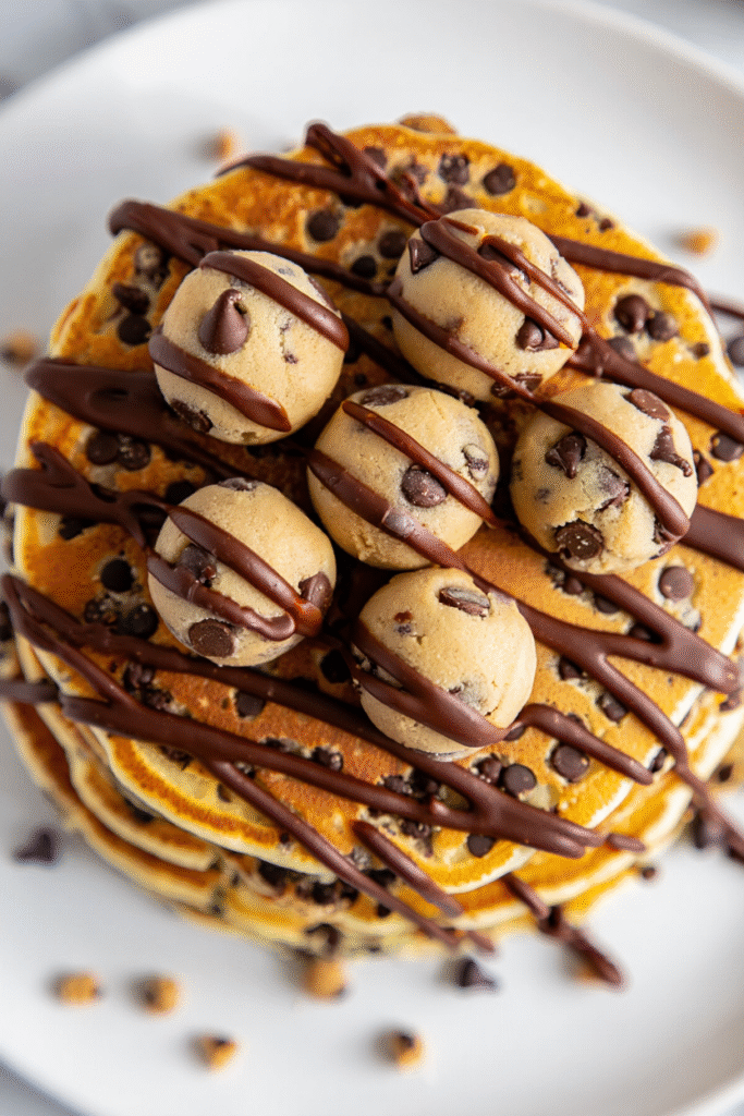 20 Christmas Pancakes to Make Mornings Magical 18 Chocolate Chip Cookie Dough Pancakes