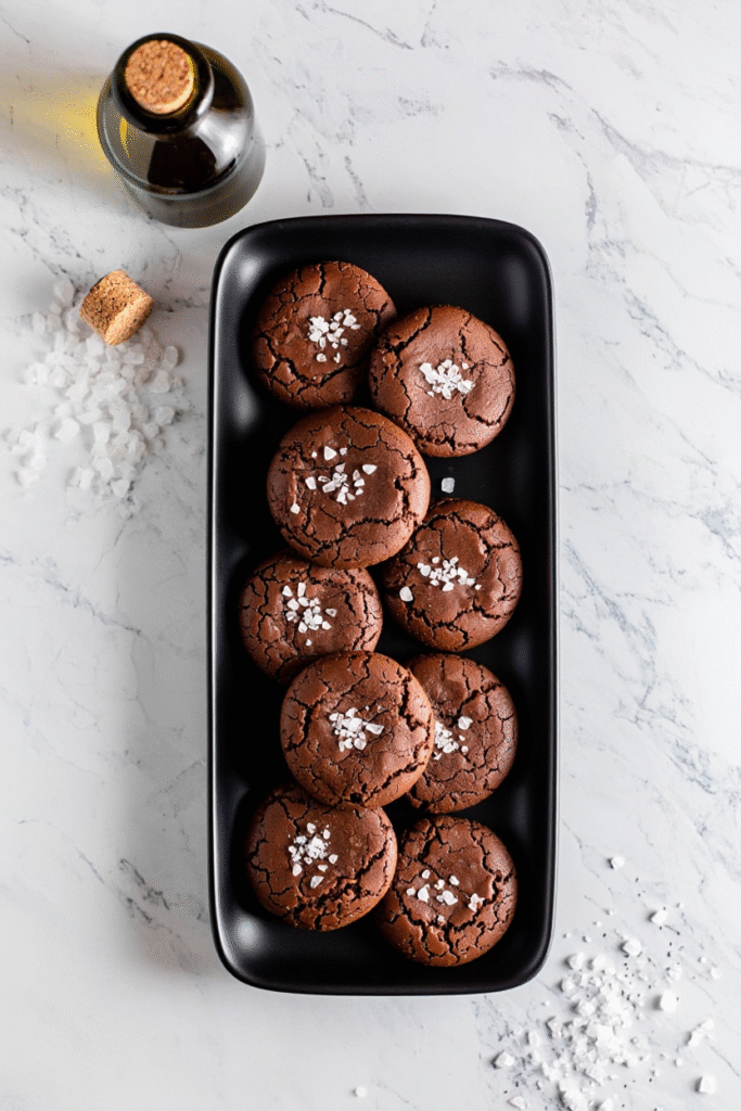 20 Unique Christmas Cookies to Stand Out This Holiday Season 18 Chocolate Olive Oil Cookies with Sea Salt