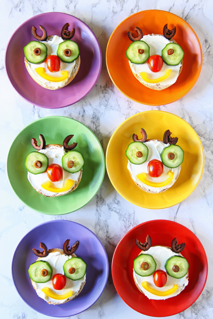 Christmas Bagel Faces