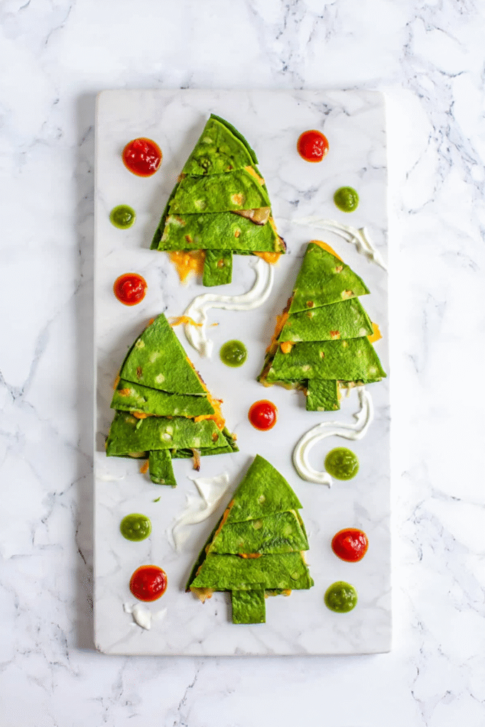 Christmas Tree Quesadillas