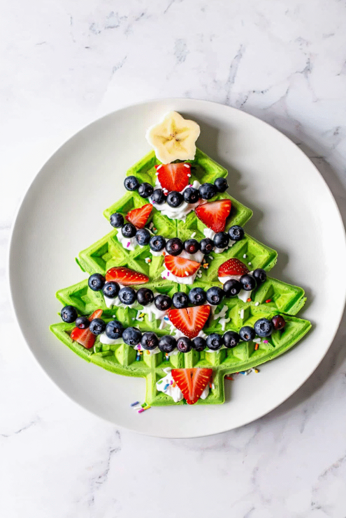 Christmas Tree Waffles