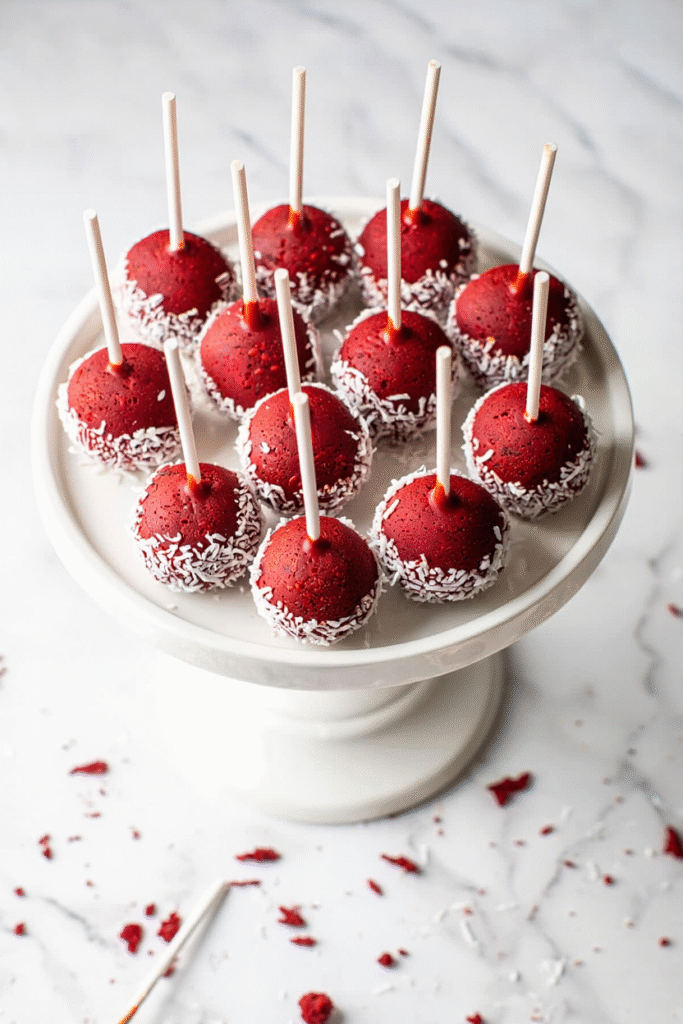 Classic Red Velvet Snowballs