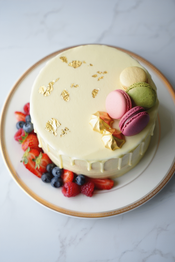 20 Christmas Cake Designs to Inspire Your Holiday Baking 7 Drip Cake with Gold Accents