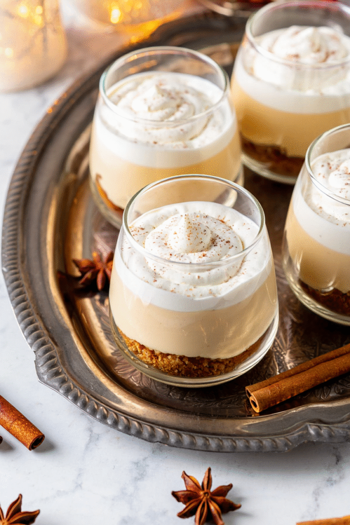 Eggnog Cheesecake Cups