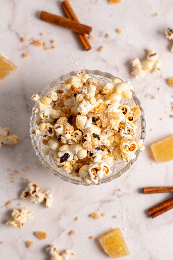 Gingerbread Popcorn Clusters
