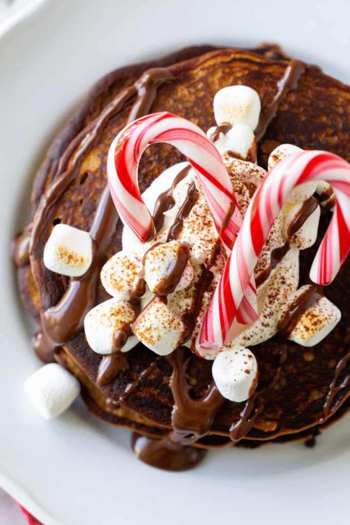 20 Christmas Pancakes to Make Mornings Magical 8 Hot Chocolate Pancakes
