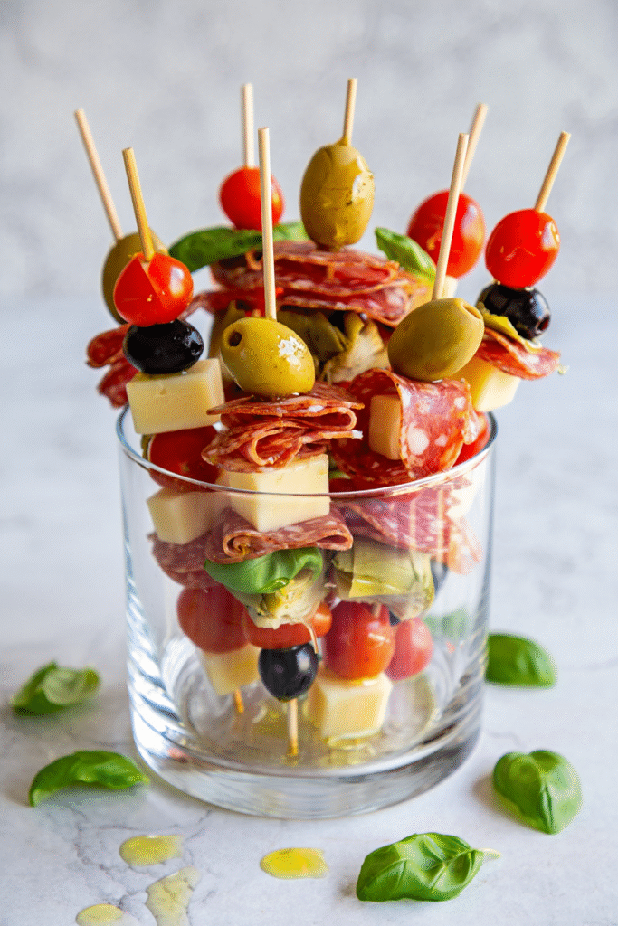 20 Christmas Appetizer Ideas to Elevate Your Holiday Spread 18 Italian Antipasto Skewers