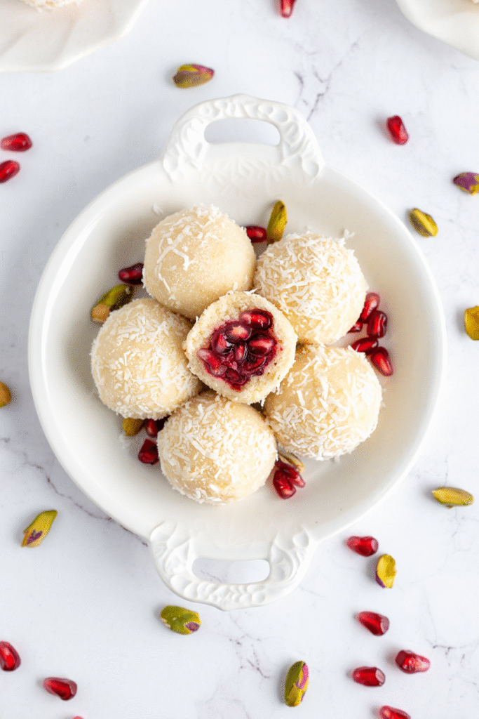 Pomegranate Pistachio Energy Snowballs