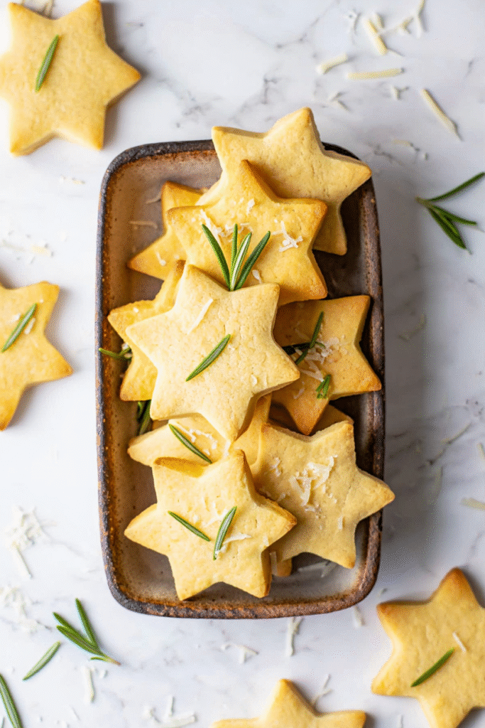 Rosemary Parmesan Shortbread Stars