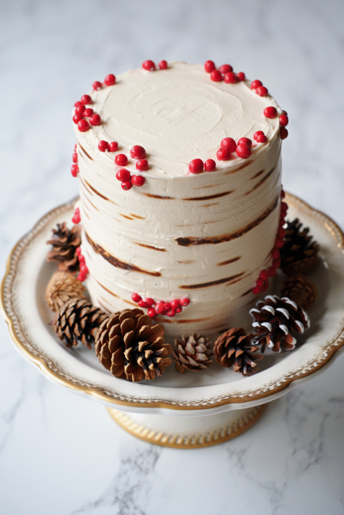 20 Christmas Cake Designs to Inspire Your Holiday Baking 12 Rustic Birch Tree Cake