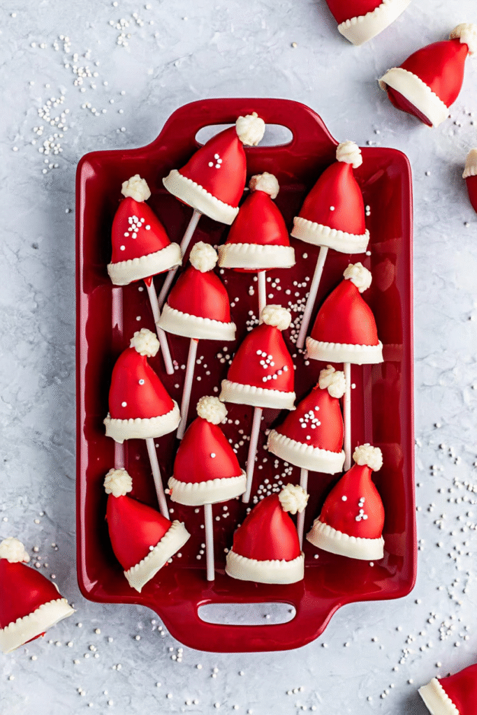 Santa Hat Cake Pops