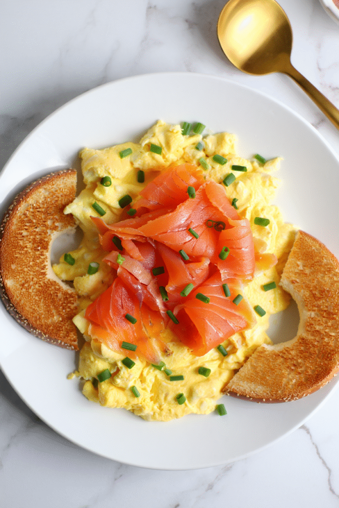 Smoked Salmon and Cream Cheese Scrambled Eggs