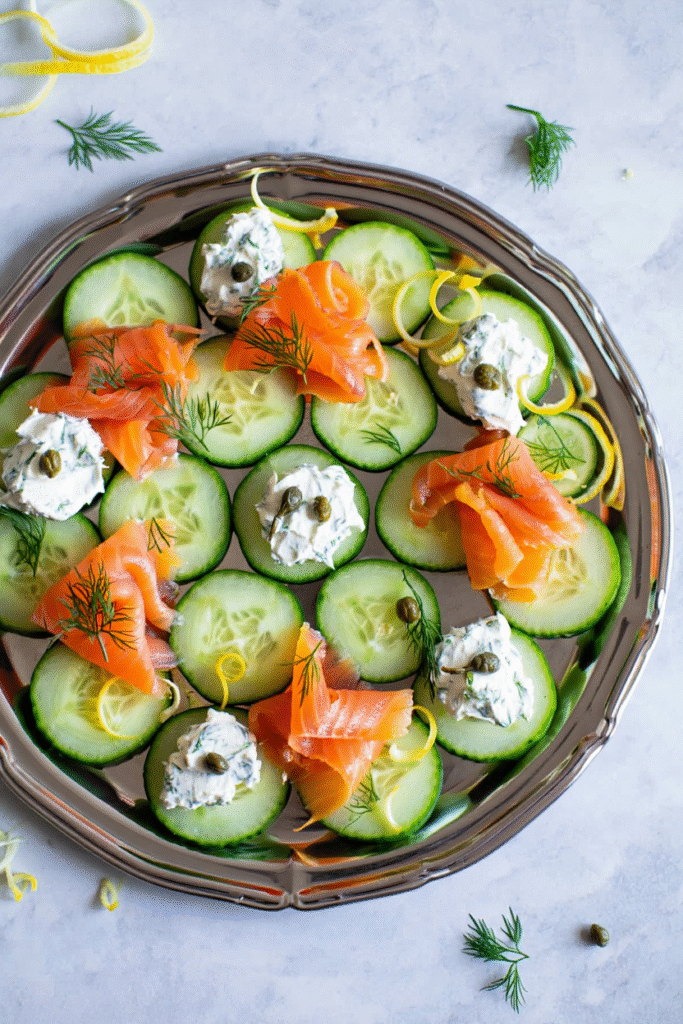 20 Christmas Appetizer Ideas to Elevate Your Holiday Spread 17 Smoked Salmon and Cucumber Rounds