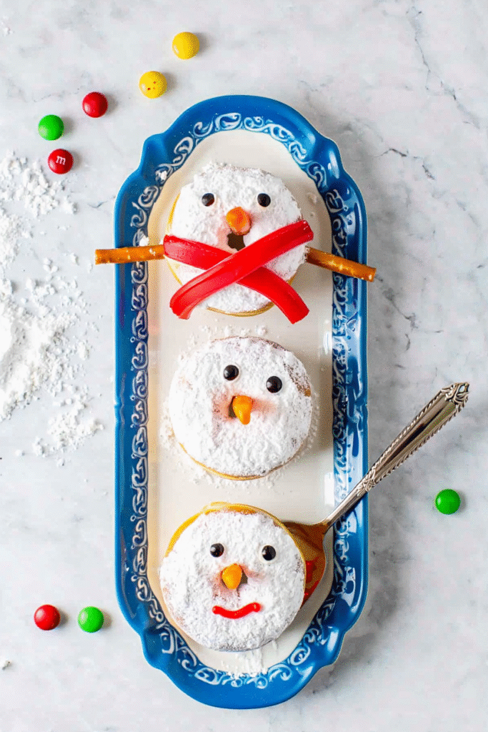 20 Easy Christmas Treats Anyone Can Make 17 Snowman Donuts 1