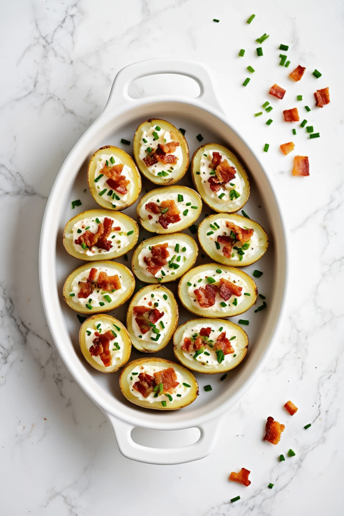 20 Christmas Appetizer Ideas to Elevate Your Holiday Spread 16 Stuffed Baby Potatoes with Sour Cream and Chives