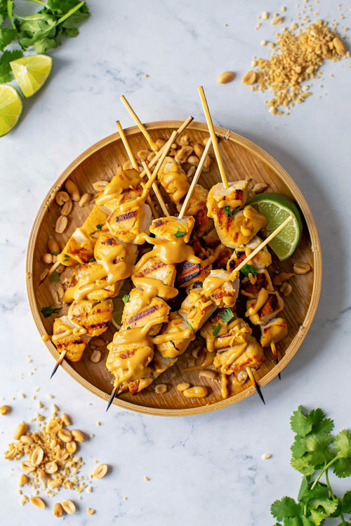 20 Christmas Appetizer Ideas to Elevate Your Holiday Spread 14 Thai Peanut Chicken Satay Skewers